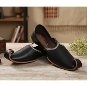 Desi Colour Ethnic Loafers Leather Premium Mojari Black Nok Traditional 11.5